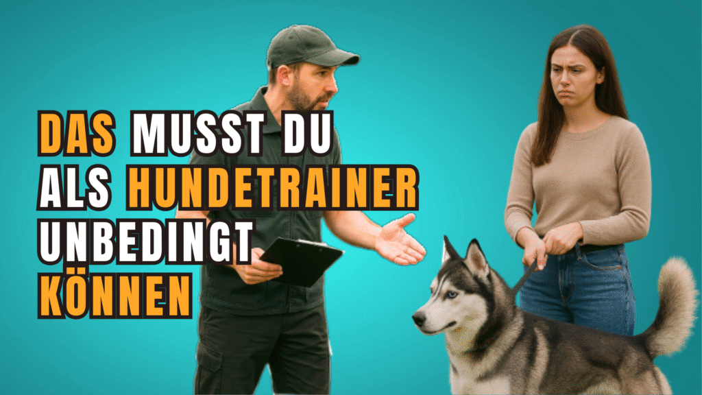 Hundetrainer erklärt etwas einer jungen Frau mit einem Husky